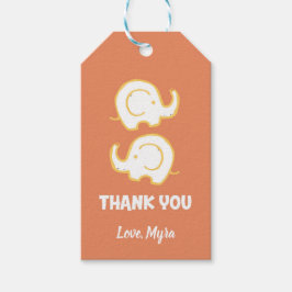 Orange-Elefantenmarke Geschenkanhänger