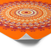 Orange Elegance Mandala Kaleidoscope Poster (Ecke)