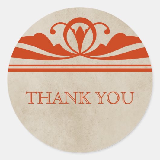 Orange Elegant Deko Danke Stickers (Vorderseite)