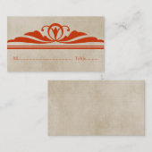 Orange Elegant Deko Platzkarte (Vorne/Hinten)