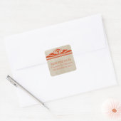 Orange Elegant Deko Save the Date Stickers (Umschlag)