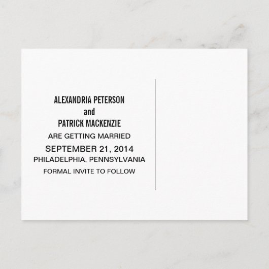 Orange Elegant Quartieren Save the Date Postkarte (Rückseite)