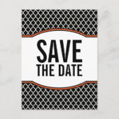 Orange Elegant Quartieren Save the Date Postkarte (Vorderseite)