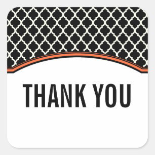 Orange Elegant Quarto Danke Stickers