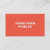 Orange Elegante Minimalistische Berufliche Vorlage Visitenkarte (Vorderseite)