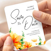Orange elegante moderne Hochzeit retten das Datum Magnet