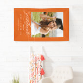 Orange Elegante Script Abschluss Foto Party Banner (Insitu)