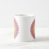 Orange Eleganz-Mandala-Kaleidoskop Kaffeetasse (Mittel)