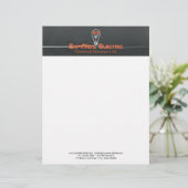Orange Elektriker - Logoglühlampenentwurf Briefbogen (Stehend Vorderseite)