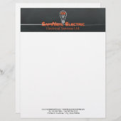 Orange Elektriker - Logoglühlampenentwurf Briefbogen (Vorne/Hinten)