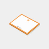 Orange Elephant and Border on White with Name Post-it Klebezettel (angewinkelt)