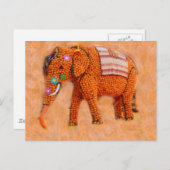 Orange Elephant Postkarte (Vorne/Hinten)