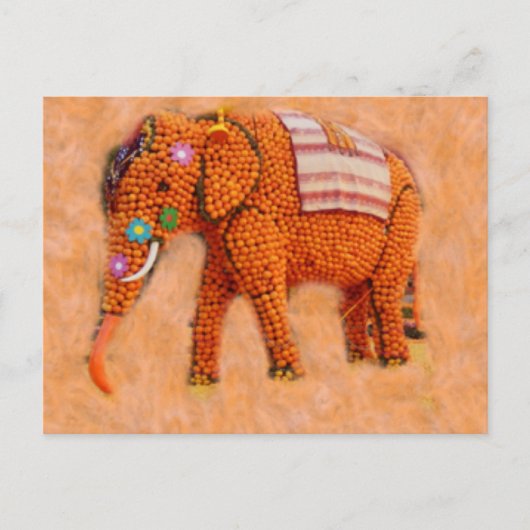 Orange Elephant Postkarte (Vorderseite)