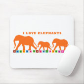Orange Elephants Walking Mousepad (Mit Mouse)