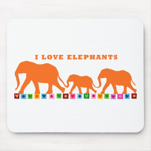 Orange Elephants Walking Mousepad (Vorne)