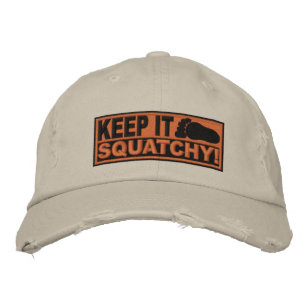 Orange *EMBROIDERED* Behalt It Squatchy! - Bobo Bestickte Baseballkappe