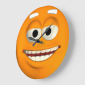 Orange Emoticon Große Wanduhr (Winkel)