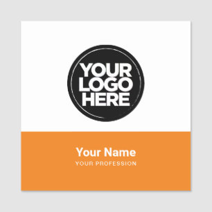 Orange Employee Button Name Tag oder Magnetic with