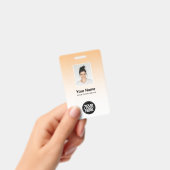 Orange Employee Foto Bar Code Logo Name Gradient Ausweis (Handheld)