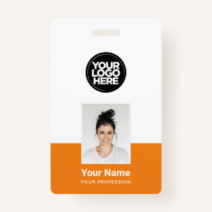 Orange Employee - Foto, BarCode, großes Logo, Name Ausweis