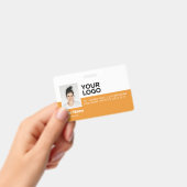 Orange Employee Modern Foto ID Security Ausweis (Handheld)