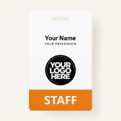 Orange Employee Name Business Logo-Mitarbeitermark Ausweis (Vorderseite)