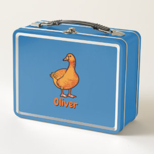 Orange Enten-Kinder  Metall Brotdose