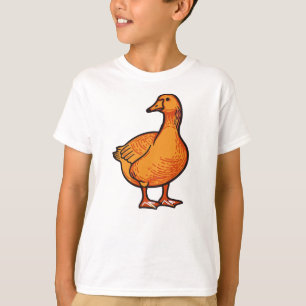 Orange-Enten-Kinder-T-Shirt – Süßes und Spielendes T-Shirt