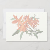Orange Epidendrum Orchidee Einladung (Rückseite)