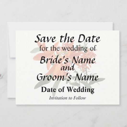 Orange Epidendrum Orchidee Save The Date (Vorderseite)