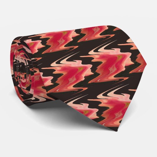 Orange Epiphyte Abstrakte Krawatte (Gerollt)