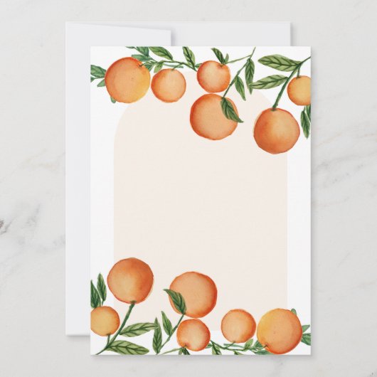 Orange Er oder sie grün Blumengeschlecht Einladung (Rückseite)