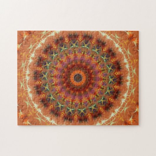 Orange ErdKaleidoskop-Mandala-Puzzle Puzzle (Horizontal)
