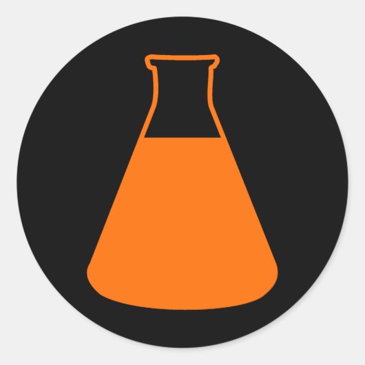 Orange Erlenmeyer Flask Sticker (Vorderseite)