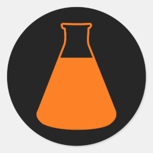Orange Erlenmeyer-Kolben Aufkleber