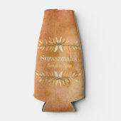 Orange Erntedank Aquarellfarben Blätter Herbstfarb Flaschenkühler (Vorderseite)