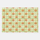 ORANGE ERNTEDANK PUMPKINS MIT GRÜNEN BLÄTTER (Vorderseite 3)