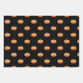 ORANGE ERNTEDANK PUMPKINS MIT SCHWARZEM HINTERGRUN GESCHENKPAPIER SET (Vorderseite 2)