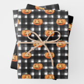 ORANGE ERNTEDANK PUMPKINS MIT SCHWARZEM HINTERGRUN GESCHENKPAPIER SET (Beispiel)