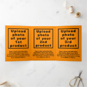 Orange Erntedank Trifold Card Dreifach Gefaltete Karte (Innenseite)