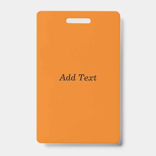 Orange Erstelle deinen eigenen Text Benutzerdefini Ausweis (Vorderseite)