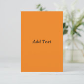 Orange Erstelle deinen eigenen Text Benutzerdefini Dankeskarte (Stehend Vorderseite)