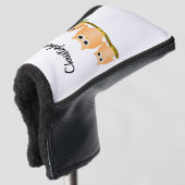 Orange Eulen Design Personalisiert Golf Headcover (3/4 Vorderseite)