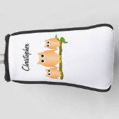 Orange Eulen Design Personalisiert Golf Headcover (Vorderseite)