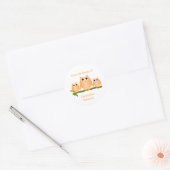 Orange-Eulen-Exlibris Runder Aufkleber (Umschlag)