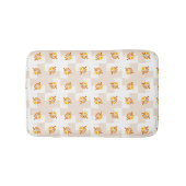 Orange Eulen-Illustrations-Muster Badematte (Vorderseite)