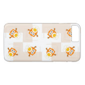 Orange Eulen-Illustrations-Muster Case-Mate iPhone Hülle (Rückseite (Horizontal))