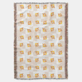 Orange Eulen-Illustrations-Muster Decke (Vorderseite Vertikal)