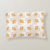 Orange Eulen-Illustrations-Muster Dekokissen (Vorderseite)