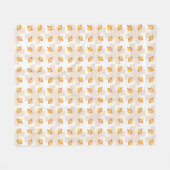 Orange Eulen-Illustrations-Muster Fleecedecke (Vorderseite (Horizontal))